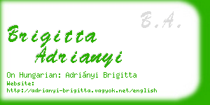 brigitta adrianyi business card